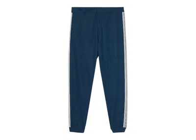 Pre-owned Burberry Men's  Side Stripe Sweatpants In Blue/white