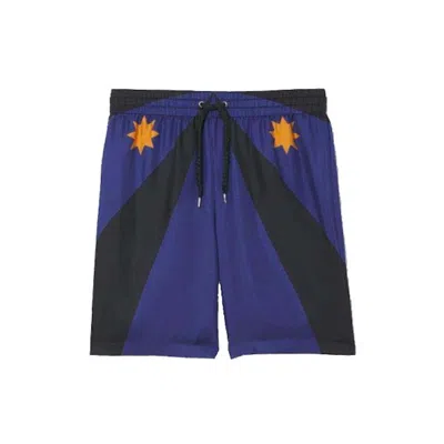 Pre-owned Burberry Men's  Silk Shorts In Navy Blue Black