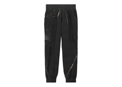 Pre-owned Burberry Men's  Sliced Check Jogging Pants In Black/archive Beige