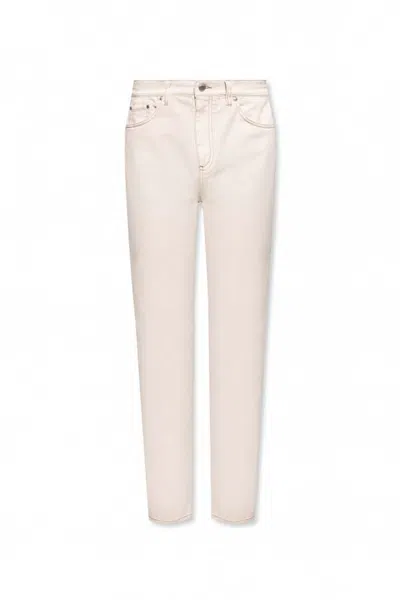 Pre-owned Burberry Men's  Slim Stretch Cotton Jeans In Cream