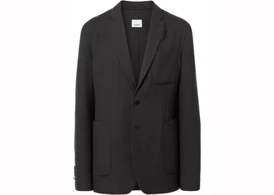Pre-owned Burberry Men's  Slimfit Wool Tailored Blazer In Navy Blue