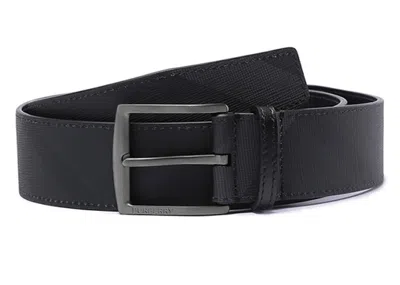 Pre-owned Burberry Men's  Striped Belt In Black/gray