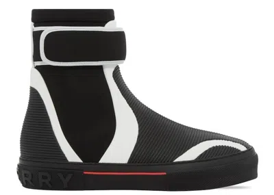Pre-owned Burberry Men's  Sub Hightop Sneakers In Black/red/white In Multi