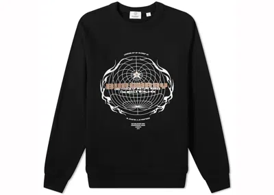 Pre-owned Burberry Men's  Taviton Globe Logo Sweatshirt In Black