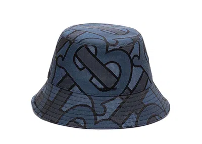 Pre-owned Burberry Men's  Tb Jacquard Bucket Hat In Blue