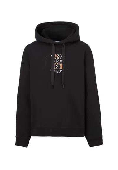 Pre-owned Burberry Men's  Tb Monogram Hoodie In Black