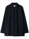 Burberry Lapel Long-sleeved Casual Jacket In Navy