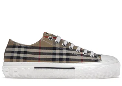 Pre-owned Burberry Men's  Vintage Check Cotton Sneakersin Archive Beige/white