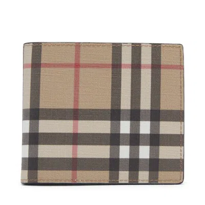 Pre-owned Burberry Men's  Vintage Check International Bifold Wallet 8 Slot In Black