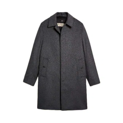 Pre-owned Burberry Men's  Wool Cashmere Blend Car Coat With Detachable Gilet In Dark Grey