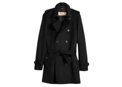 Pre-owned Burberry Men's  Wool Cashmere Trench Coat In Black
