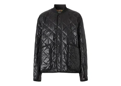 Pre-owned Burberry Men's  York Quilted Bomber Jacket In Black