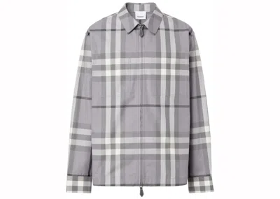 Pre-owned Burberry Men's  Zip Front Shirt In Grey
