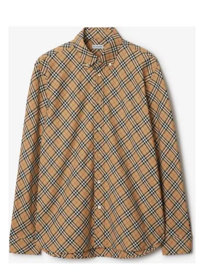 BURBERRY MEN'S BUTTON-DOWN SHIRT WITH CHECK PATTERN