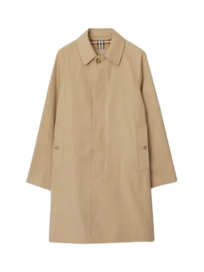 Burberry Camden Heritage Car Single-breasted Coat In Neutral