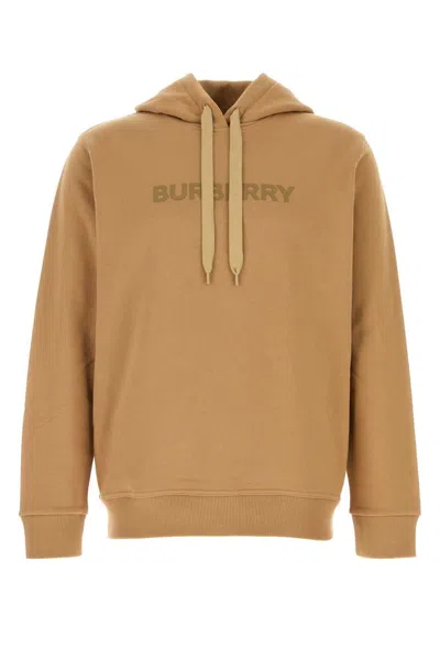 Burberry Ansdell Logo Print Cotton Hoodie In Brown