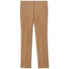 BURBERRY BURBERRY MEN'S CAMEL WOOL LINEN TAILORED SAVILE TROUSERS