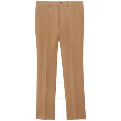 Burberry Camel Wool Linen Tailored Savile Trousers