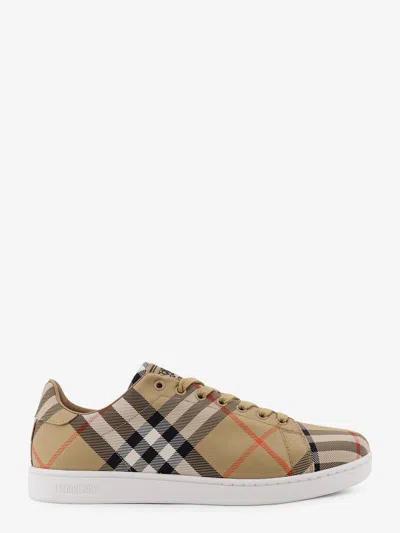 Burberry Check Pattern Lace-up Low-top Sneakers With Protective Handbag In Multi