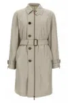 Burberry Car Coat Silk Coats And Trench Coats Gray In Gray