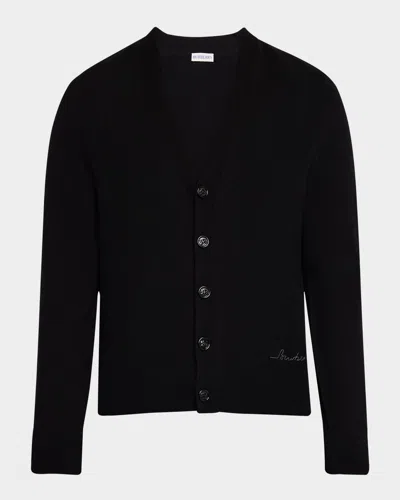 Burberry Men's Cashmere Cardigan Sweater In Black