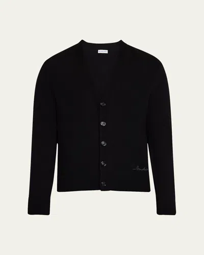Burberry Men's Cashmere Cardigan Sweater In Black