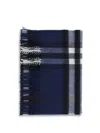 Burberry Men Cashmere Check Pattern Scarf In Blue