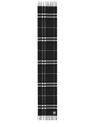 Burberry Men Cashmere Check Scarf In Black