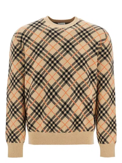 BURBERRY MEN'S CASHMERE CHECK SWEATER