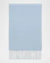 Burberry Men's Cashmere Double-face Ekd Embroidered Scarf In Blue