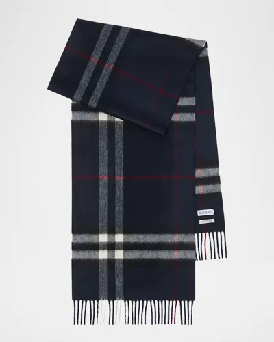 BURBERRY MEN'S CASHMERE GIANT CHECK SCARF