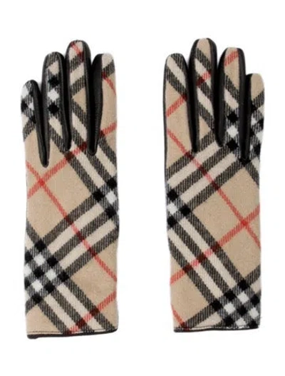 Pre-owned Burberry Men's Cashmere Gloves In Neutrals