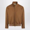 Burberry Luxe Cashmere Harrington Jacket In Brown