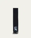 Burberry Logo Cashmere Scarf In Black