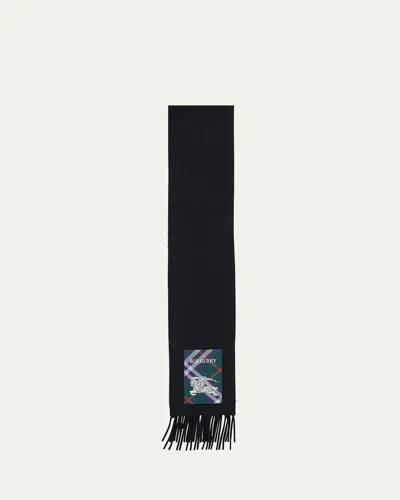 Burberry Logo Cashmere Scarf In Black