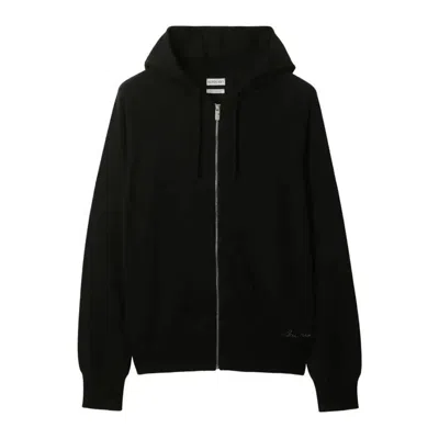 Burberry Cashmere Zip-fastening Hoodie In Black