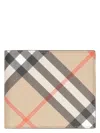 Burberry Book Wallet In Coated Canvas Bi-fold Design In Sand
