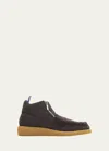 BURBERRY MEN'S CHANCE TEXTURED SUEDE ANKLE BOOTS