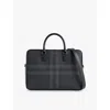Burberry Mens Charcoal Ainsworth Faux-leather Briefcase In Charcoal