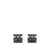 Burberry Men's Charcoal Check Ruthenium-plated Cufflinks In Grey