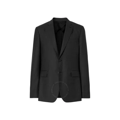 Burberry Men's Charcoal Check Slim Fit Wool Tailored Jacket In Grey