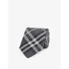 Burberry Silk Vintage Check Tie In Charcoal