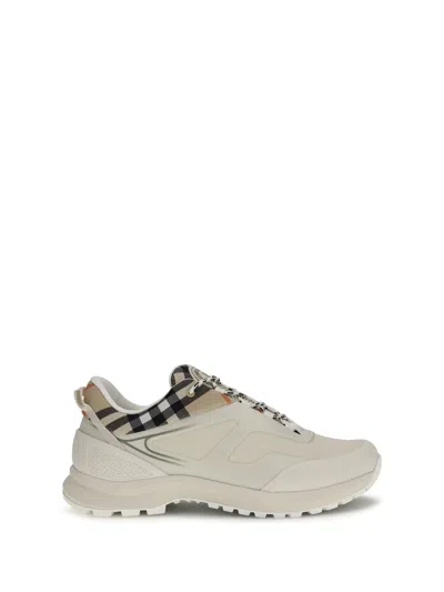 Burberry Men Check And Mesh Discover Sneakers In Multi