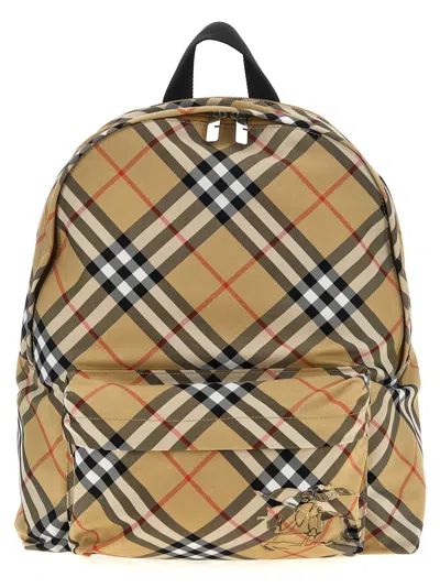 Burberry Men Check Backpack In White