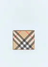 Burberry Check Bifold Wallet In Cream