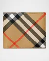 Burberry Signature Pattern Compact Rectangular Card Holder In Sand