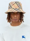 Burberry Check Ekd Bucket Hat In Cream