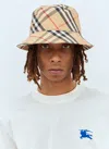 Burberry Check Ekd Bucket Hat In Brown
