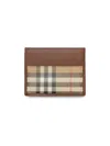Burberry Check Card Case In Brown