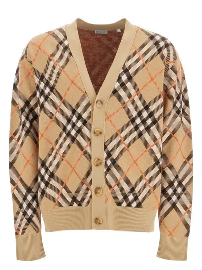 BURBERRY MEN'S CHECK CARDIGAN